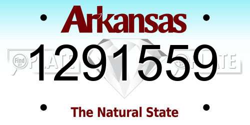 1291559 Arkansas License Plate