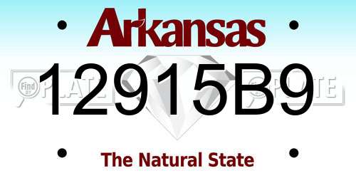 12915B9 Arkansas License Plate