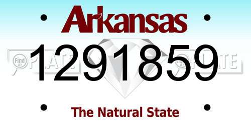 1291859 Arkansas License Plate