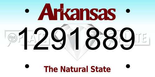 1291889 Arkansas License Plate