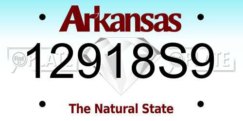 12918S9 Arkansas License Plate
