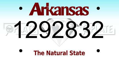 1292832 Arkansas License Plate