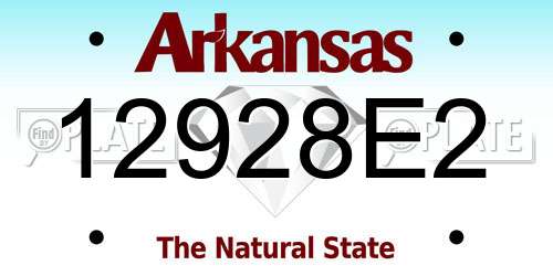 12928E2 Arkansas License Plate