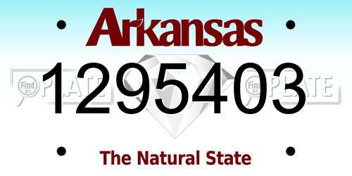 1295403 Arkansas License Plate