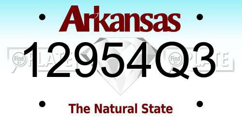 12954Q3 Arkansas License Plate