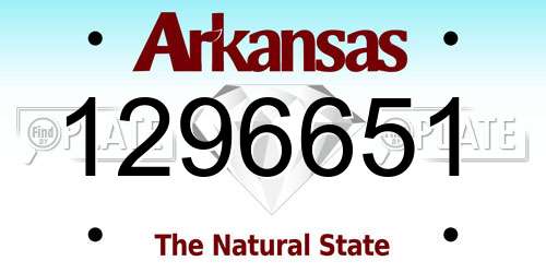 1296651 Arkansas License Plate