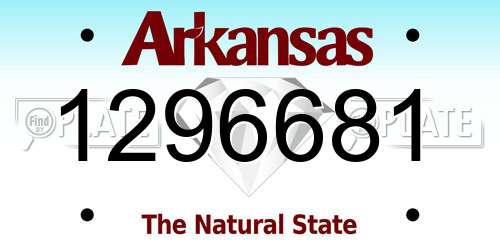 1296681 Arkansas License Plate