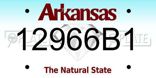 12966B1 Arkansas License Plate