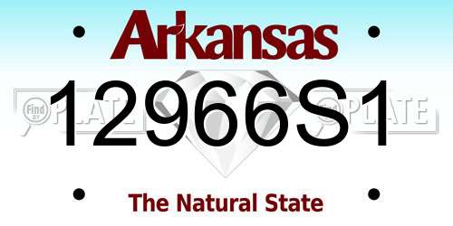 12966S1 Arkansas License Plate