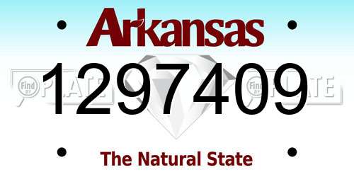 1297409 Arkansas License Plate