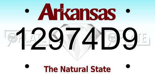 12974D9 Arkansas License Plate