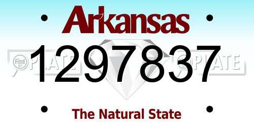 1297837 Arkansas License Plate