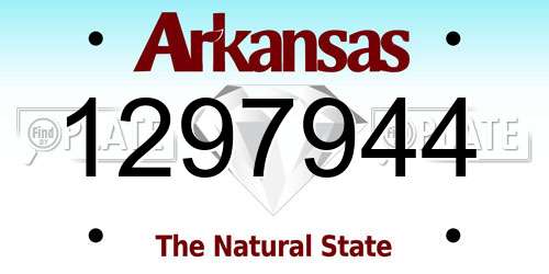 1297944 Arkansas License Plate