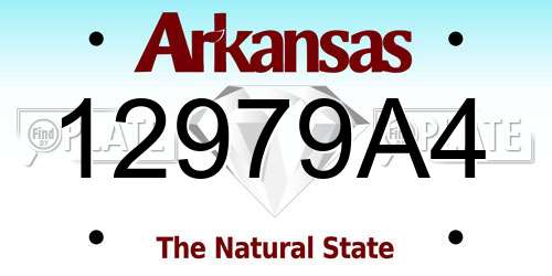 12979A4 Arkansas License Plate
