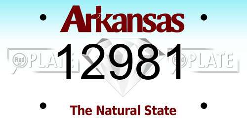 12981 Arkansas License Plate