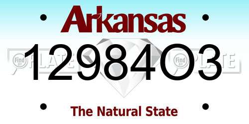 12984O3 Arkansas License Plate
