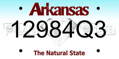 12984Q3 Arkansas License Plate