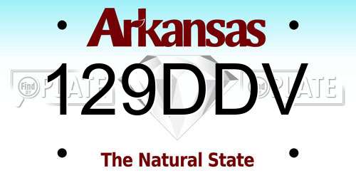 129DDV Arkansas License Plate