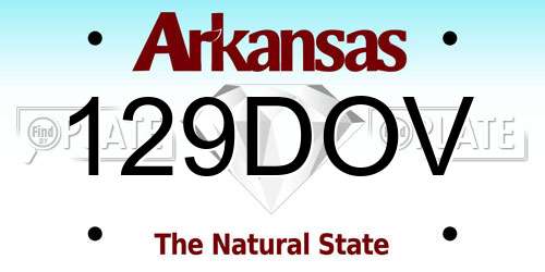 129DOV Arkansas License Plate