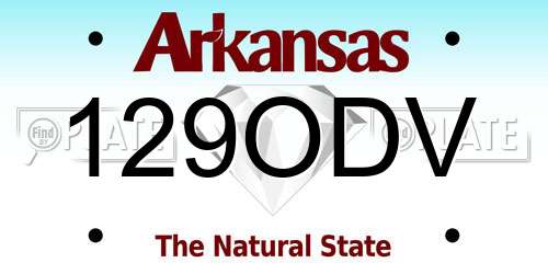 129ODV Arkansas License Plate