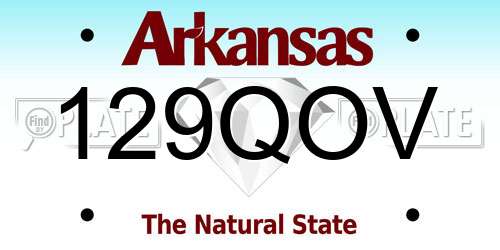 129QOV Arkansas License Plate