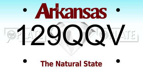 129QQV Arkansas License Plate