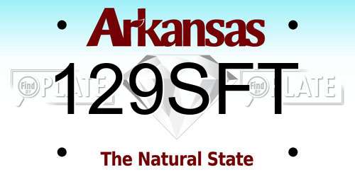 129SFT Arkansas License Plate