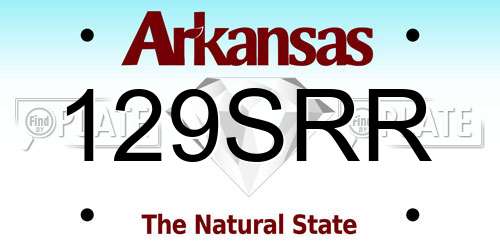 129SRR Arkansas License Plate