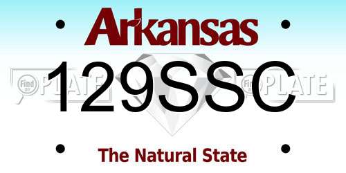 129SSC Arkansas License Plate