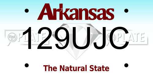 129UJC Arkansas License Plate