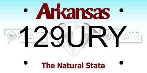 129URY Arkansas License Plate