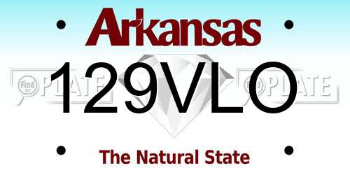 129VLO Arkansas License Plate