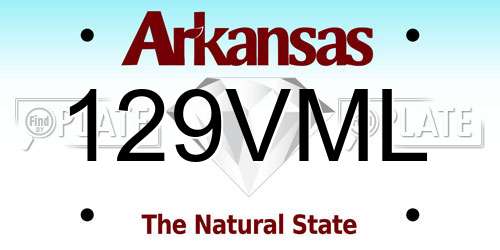 129VML Arkansas License Plate