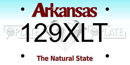 129XLT Arkansas License Plate