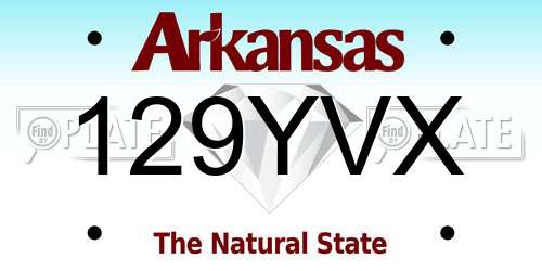 129YVX Arkansas License Plate