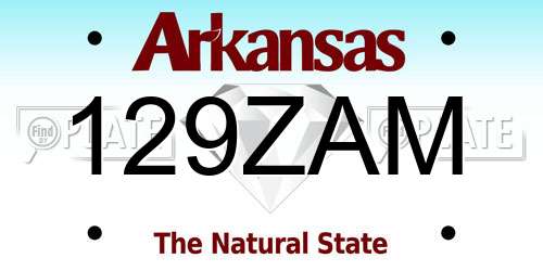 129ZAM Arkansas License Plate
