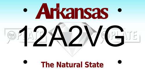 12A2VG Arkansas License Plate