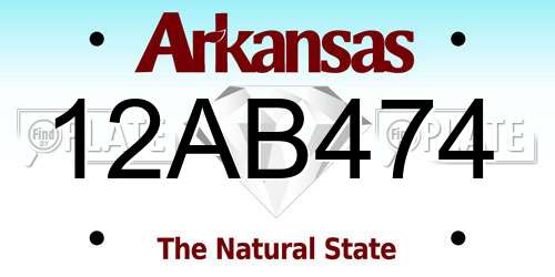 12AB474 Arkansas License Plate