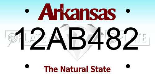 12AB482 Arkansas License Plate