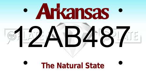 12AB487 Arkansas License Plate
