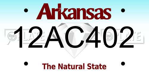 12AC402 Arkansas License Plate