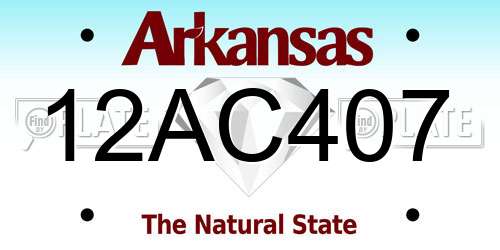 12AC407 Arkansas License Plate