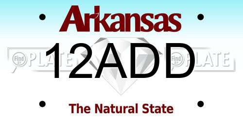 12ADD Arkansas License Plate