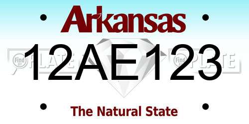 12AE123 Arkansas License Plate