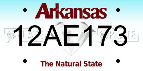 12AE173 Arkansas License Plate
