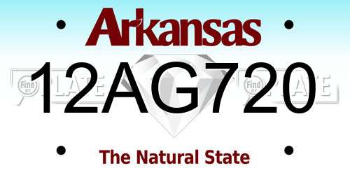 12AG720 Arkansas License Plate