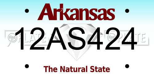 12AS424 Arkansas License Plate