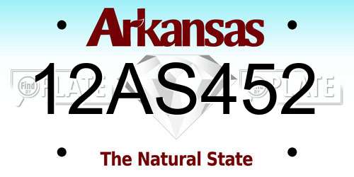 12AS452 Arkansas License Plate