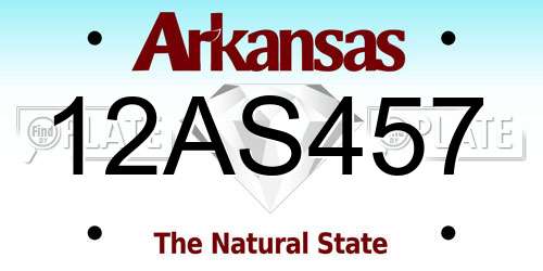 12AS457 Arkansas License Plate