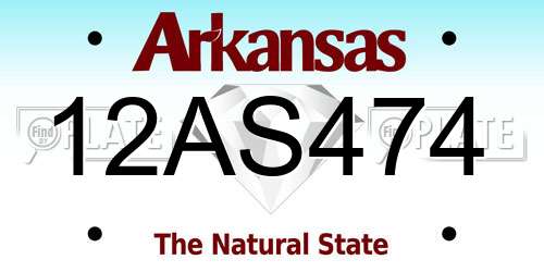 12AS474 Arkansas License Plate